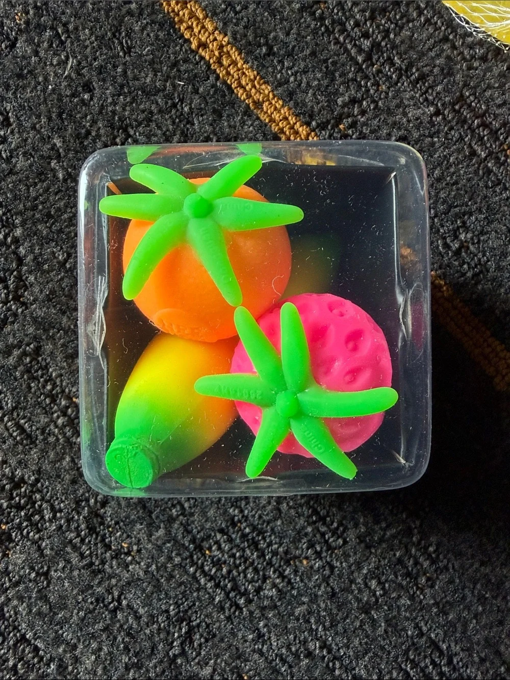NEEDOH Groovy Fruit Neon Toy Set - Pink & Orange